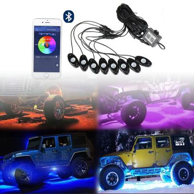 China Car Underglow/Truck Underglow/Rock Pods RGB LED Lights APP Control NUYAO 8 Car Chassis Waterproof RGB Truck ATV UTV SUV Off Road Underglow Light Neon Lamp for sale