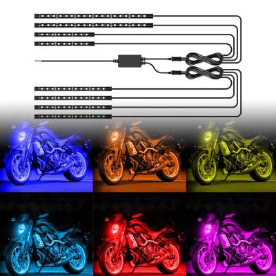 China NUYAO Motorcycle Decorative/Warning System RGB Waterproof Lighting APP Cool Remote Atmosphere Lights Decorative Under Glow Strip Light for sale