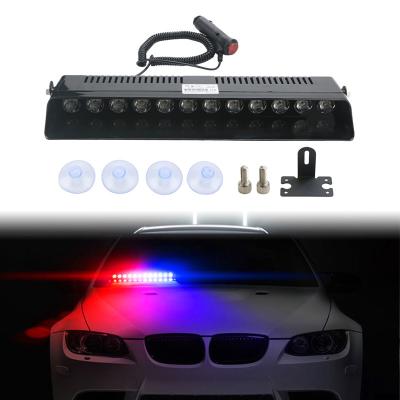 China Dash Bar Cars Front Windshield NUYAO 12 LED 14 Mode Front Fog Lamp Sport Warning Emergency Signal Police Flash Strobe Light For Truck SUV for sale