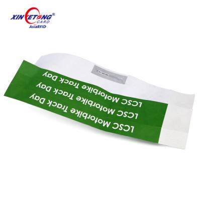 China Waterproof / waterproof rfid wristband with tyvvk paper for wristbands smart ticket for sale