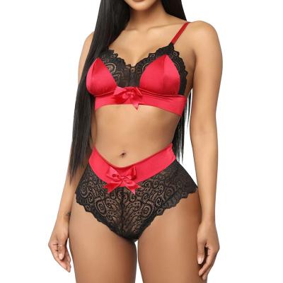 China QUICK DRY Seamless Women's Back Closure Polyester Lift Up Bra Flower Patterns Lace Up Briefs Bra Set High Quality Lingerie Set for sale