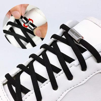 China Classic No Tie Elastic Shoe Laces For Adults/Kids Trainers Elastic Running Laces With Metal Lock No Tie Shoe Laces for sale