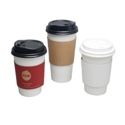 China Handmade Wholesale Printing Logo Mug Sleeve 8oz 12oz 16oz Cup Sleeve Single Wall Paper for sale