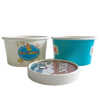 China Disposable Custom Logo 20oz 32oz Cup Yogurt Ice Pack Cream Cup Paper for sale