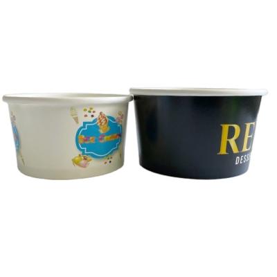 China Wholesale Disposable Cup Logo 8oz 12oz Custom Disposable Food Grade Ice Cream Cup for sale