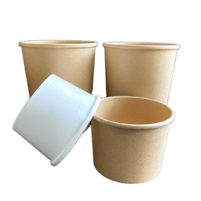 China OEM Factory Price Disposable Disposable Kraft Paper Soup Cup Custom Cup Without Lid for sale