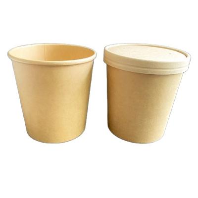 China Cheap Price Logo Disposable Kraft Paper Cup Disposable Paper Custom Printed Lined Kraft Paper 12oz Soup Cups for sale