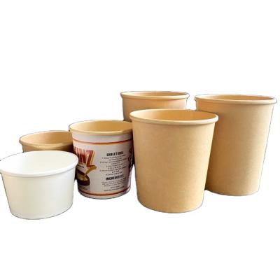 China Disposable Soup Cup Disposable PE Coated Paper Cup Kraft Paper Soup Cup 650ml for sale