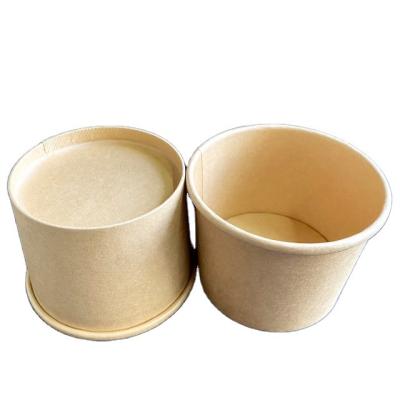 China Disposable Disposable Logo Custom Soup Cup Hot Sale Coated Kraft Paper Soup Cup for sale