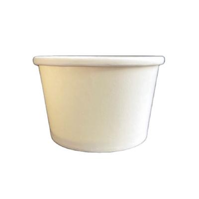 China Disposable Disposable White Color Take Out Cup Kraft Paper Soup Cup With Plastic Cover for sale