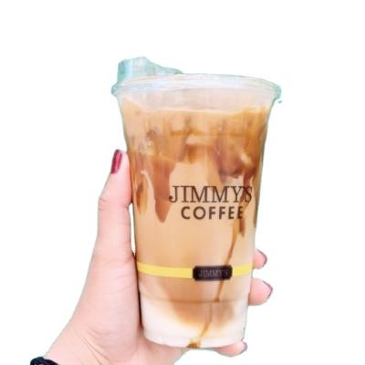 China 16oz 500ml Single Wall Disposable Clear PET Disposable PET Plastic Cold Coffee Juice Cup for sale