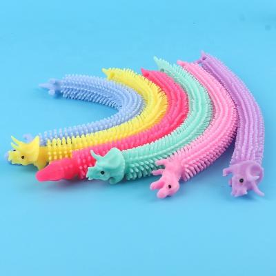 China Eco-Friendly Dinosaur Multicolor Stretchy Animal Trained TPR Decompression Pull Strings Wristband Stretchy Person Toys for sale