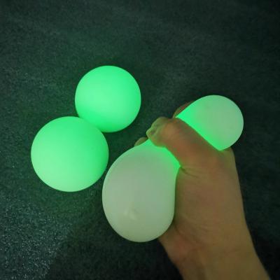 China Children's Toys Huayi Luminescent Sticky Ball 3/4/5/6/7/8cm Glow In The Dark Effort Squeeze Sticky To The Wall Ball, Target Sticky Ball for sale