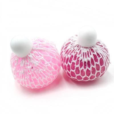 China Cute Cheap Eco-friendly TPR 7cm Foam Mesh Squeeze Bead Ball Toy For Relaxation With Closure for sale