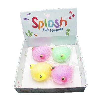 China Autism Squeezable Soft Cute Toy Release Squeeze Bead Ball Squeeze Goldfish Toys TPR Educational TPR Toys For Children for sale