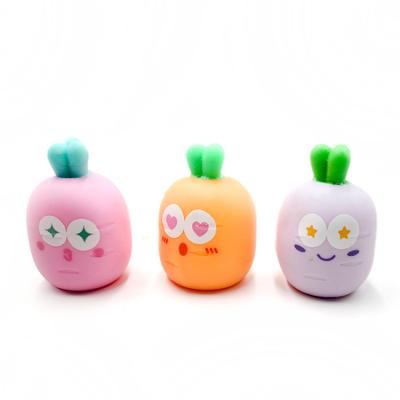 China Creative Eco-friendly Carrot Duct Toys Grape Balls Reduce Stress Pinch Radish Ride Happy Decompression for sale