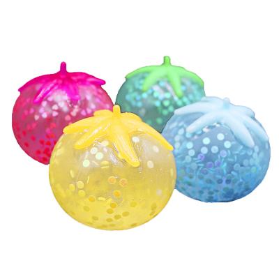 China Interesting TPR Water Tomato Glitter Soft Splat Ball Cute Strain Ball Toy For Kids for sale