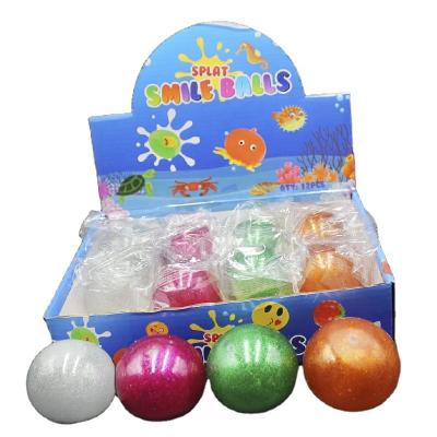 China TPR Squeezable Cute Glitter Filled Squeeze Ball Water Splat Ball Toy For Kids for sale