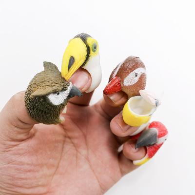 China Cheap Eco-friendly Huayi TPR Capsule Toys Cute Bird Toy Ring Funny Animal Kids Party Rings for sale