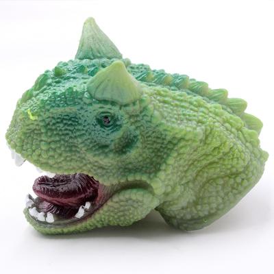 China Huayi Dinosaur Soft Animal Toys TPR Toy Plastic Dinosaur Finger Puppets Children's Toys for sale