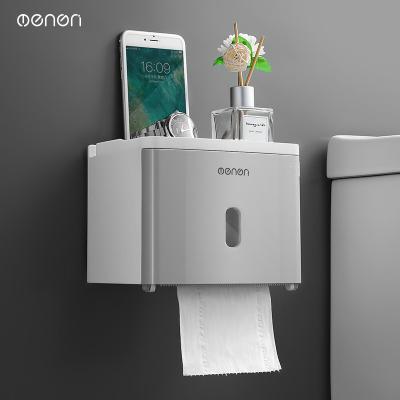 China Modern Multi-functional toilet paper box perforation-free tissue box Toilet waterproof plastic roll holder roll tube for sale