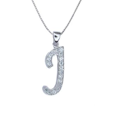 China 2020 Names CLASSIC Custom Necklace CZ Iced Out Cursive Alphabet Initial Letter Pendants for sale