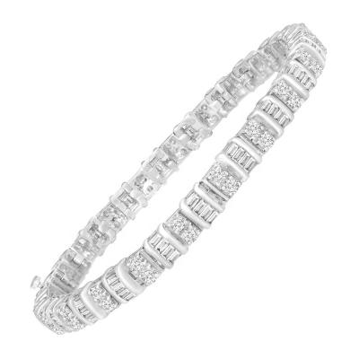 China Beautiful CLASSIC Solid 925 Sterling Silver Tennis Bracelet For Wedding for sale