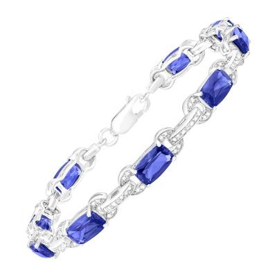 China Popular Solid 925 Sterling Silver Tanzanite Tennis Bracelet from Latest New Design CLASSIC for sale