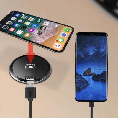 China Mobile Phone Hidden Furniture QI Wireless Desk Radio Embedded Wireless Charger For Office for sale