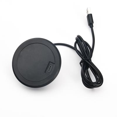 China Mobile Phone Embedded Desktop Fast Wireless Charger Office Furniture Table Embedded 15W Wireless Charger for sale