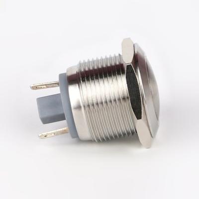 China Aluminum Oxide Metal Stainless Steel 19mm Stainless/Brass/Nickel Plated Momentary Push Button Switch With Welding Or Screw Pin Without Led for sale