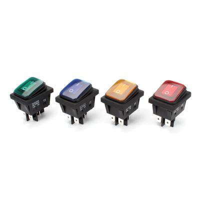 China KCD2 DPST 4 PIN ON-OFF Illuminated Waterproof Rocker Switch ON-OFF for sale