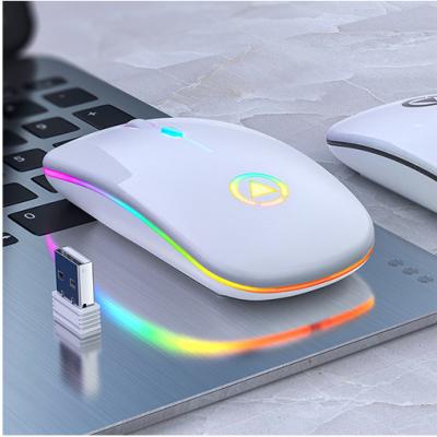 China Ultra-thin silent wireless A2 mouse charging computer accessories luminous desktop factory border wholesale for Amazon for sale