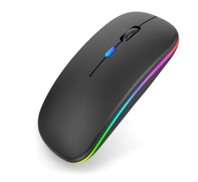 China 3D Ultra-thin Notebook Wireless Luminescent Rechargeable Desktop Computer Mouse RGB Wireless Mouse for sale