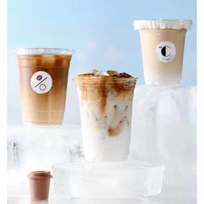 China Factory price eco-friendly custom printed 10oz clear pp PET transparent disposable plastic cup with lid boba bubble milk tea cup for sale