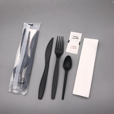 China Biodegradable Custom Logo Eco Cutlery Spoon Knife Fork Knife Set CPLA Disposable Cutlery for sale