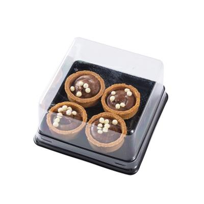 China Disposable Custom Plastic Pastry Packaging Dessert Cookie Bakery Transparent Cake Box With Clear Lid for sale