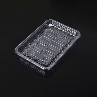 China Wholesale Clear Food Grade PET Blister Plastic Disposable Food Tray Vegetable Containers for sale