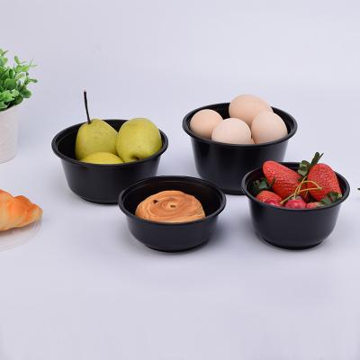 China Wholesale Food Grade / Microwavable Salad Fruit Ice Cream Rolls Food Grade Plastic Container Round Disposable Bowls With Lids for sale