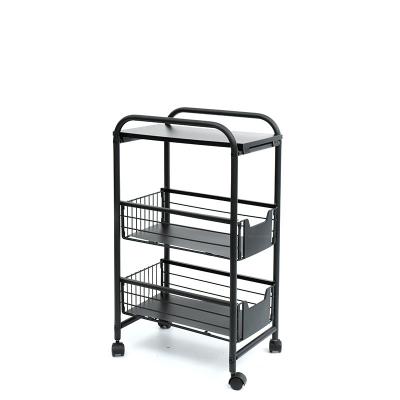 China Living Room/Kitchen/Bathroom Living Room Storage Rack Wheel With Narrow Space Slot Shelves for sale