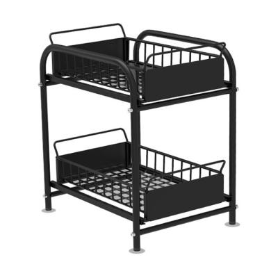 China Iron sellers the drawer type of shelves kitchen rack storage box under the sink for sale