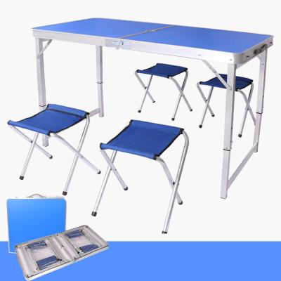 China (Height) New Adjustable Aluminum Camping Benches Suitcase Folding Table With Portable Dining Chair for sale