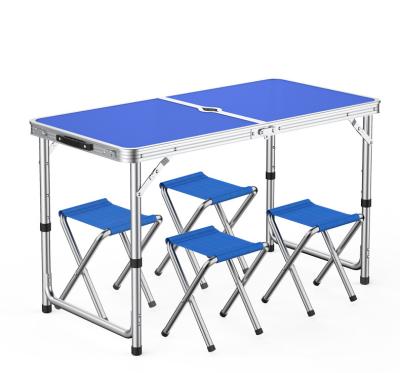 China (Size) Adjustable Wholesale Picnic Tables Chairs Travel Portable Dining Table Easy Folding Desk And Chair for sale