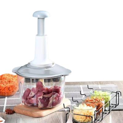 China Vegetable Beater Ejector Button Press Processor Food Manual Chopper Chopper for sale