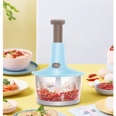 China Multifunctional Garlic Cutter+mixer+cutter+set beater ejector button hand press food safe fruit cutting machine for sale