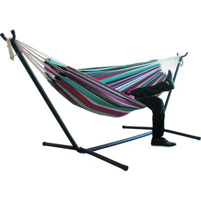 China Convenient Portable Outdoor And Indoor Hammock With Metal Hammock Stand 2 Person Hammock With Stand for sale