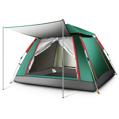 China Portable 4-Person Large Space Waterproof Pop Up Camping Tent for sale