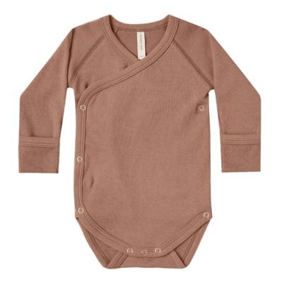 China Baby Knitted Cotton Long Sleeve Romper Newborn Infant Solid Button Onsie for sale