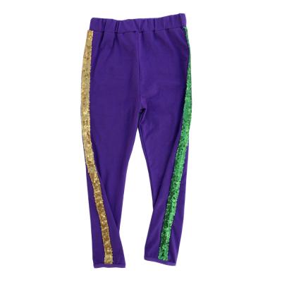 China Anti-wrinkle baby new orleans cotton leggings kids girls kids girls purple green sequin panties for sale