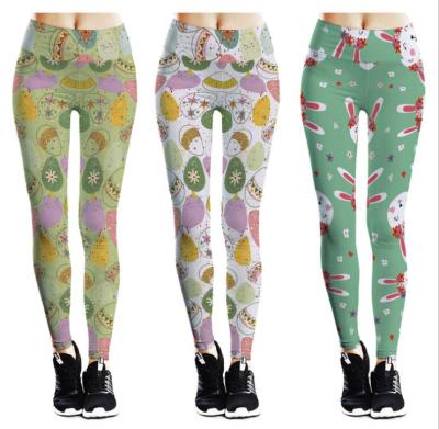 China RTS Breathable Kids Kids Rabbit Print Teen Fitness Easter Egg Lounge Panty Tight Girl Leggings for sale